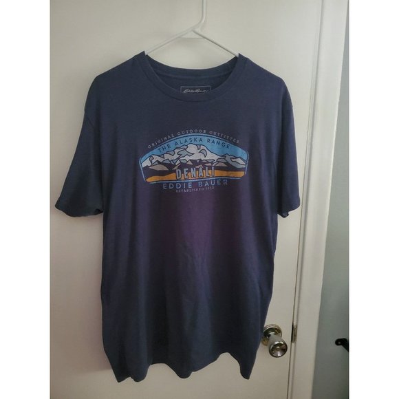 Eddie Bauer Men's Medium Blue Denali Alaska T-shirt - Picture 1 of 3